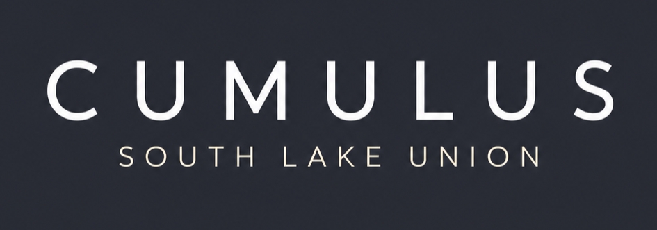 A black and white image with the words "Cumulus South Lake Union" written on it.